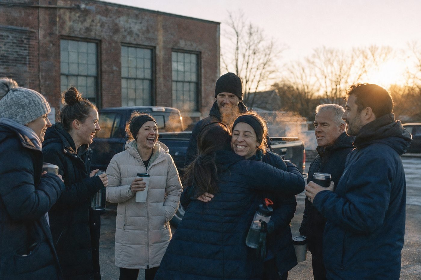 Members talking together after a class